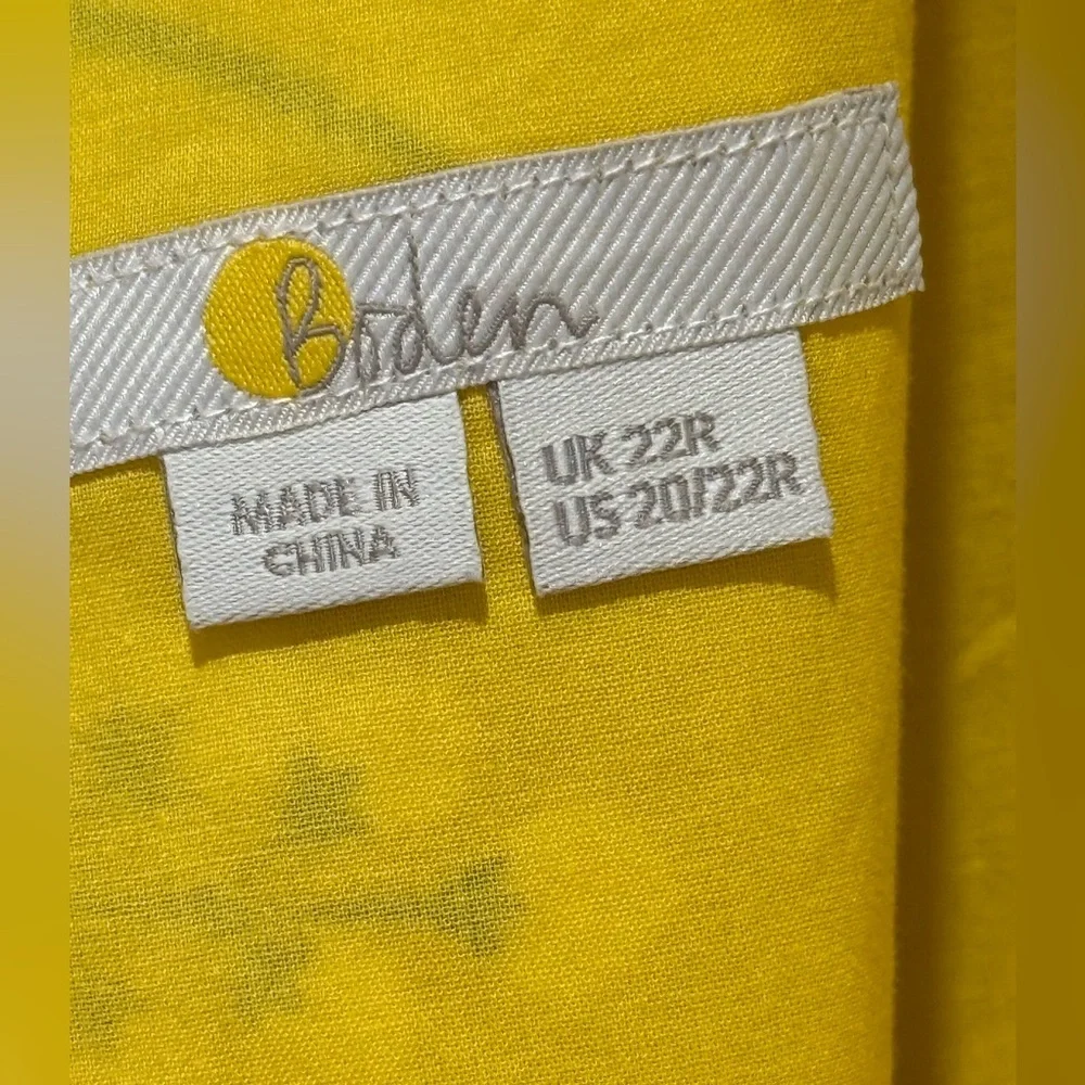 Boden Andrea Womens Plus Frill Sleeve Yellow Tropical Beach Maxi Dress Sz 20/22W - Picture 11 of 12